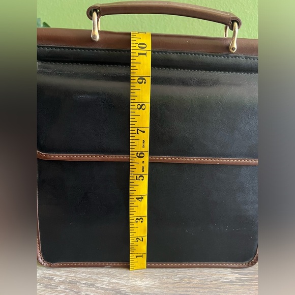 Vintage Charles Hubert Bifold Accordion Briefcase  Satchel Black Brown leather - Picture 7 of 10